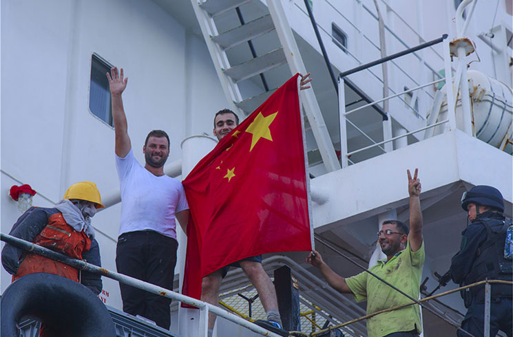 Chinese frigate escorts rescued Tuvaluan cargo ship to safe waters