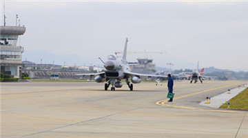 J-10 fighter jets participate in flight training