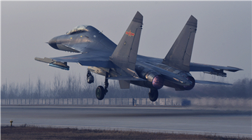 J-11BS fighter jet takes off for sortie
