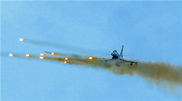 J-10 fighter jet hits ground targets