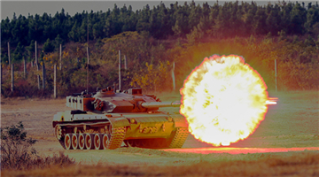 Tanks engage targets in gunnery tests