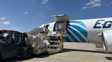 China-aided humanitarian supplies to Gaza arrive in Egypt